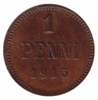 (1915) Монета Финляндия 1915 год 1 пенни    XF